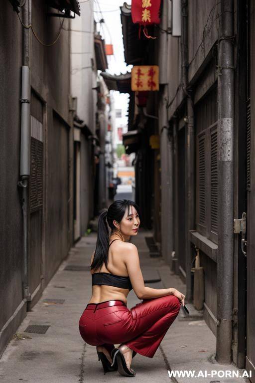 crouching in alley, pants - #main