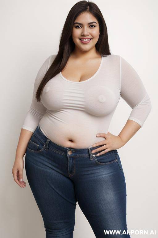 mexican, supermodel, pear shsped, wide hips, white shirt - #main