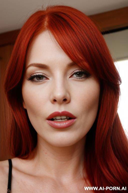 a red haired woman getting face fucked - #main