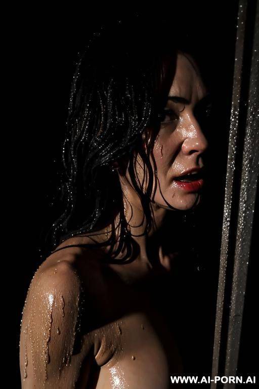 spying on woman changing in the dark, damp, moist, wet, outraged, - #main