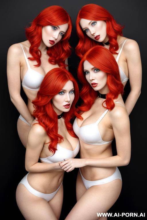 two red head twins, two women standing together, twins, - #main