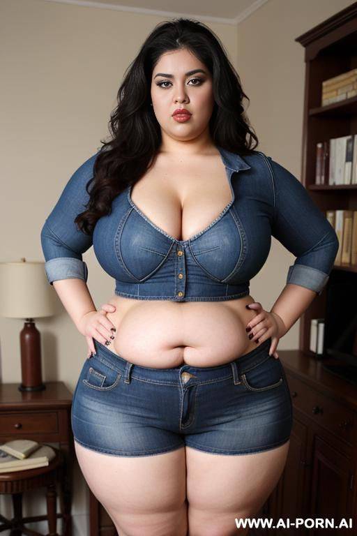 fair boobs, massive curved hips, alluring thighs, rocker outfit, very wide figure, huge ass, long hair - #main