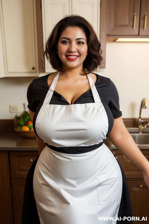 fair boobs, massive curved hips, alluring thighs, apron outfit, very wide figure - #main