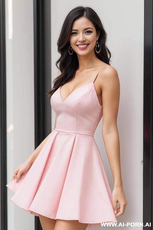 woman pink dress smiling - #main