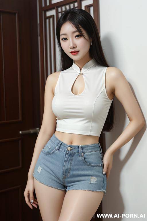 medium full shot, alluring thighs, wide hips, natural - #main