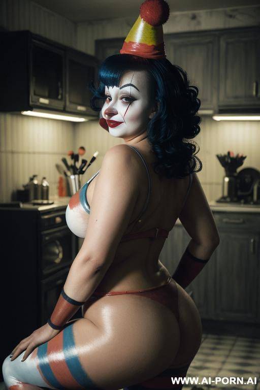 back view, big ass, full body, standing, triangular hips, thick thighs, hands on hips - #main