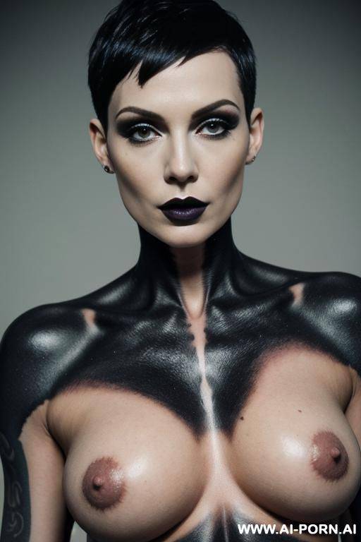 short haircut, tatooes, dark makeup, scars - #main