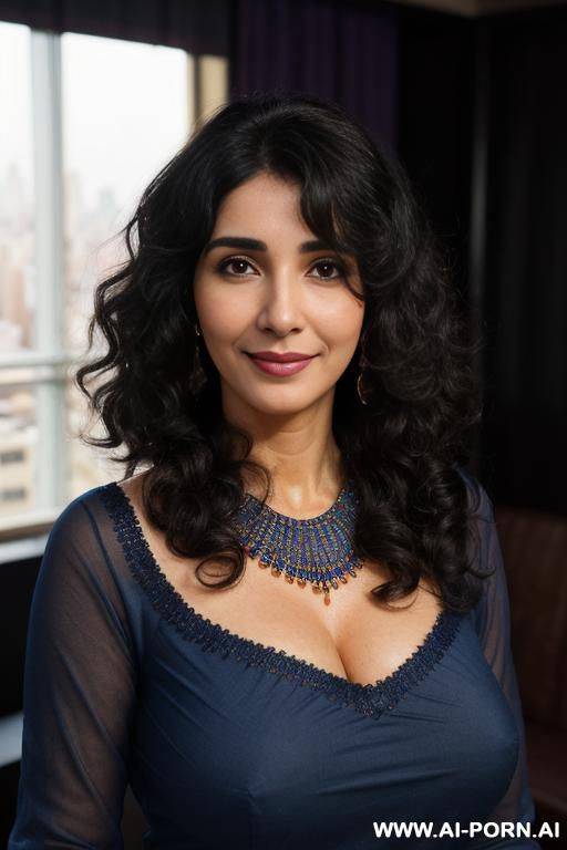 ((crew neck)), ((long sleeve crew neck fancy traditional highly detailed blue dupatta)), ((higareda)), (pretty face), (detailed face), (soft slutty smile), (perfect), (natural lighting) , ((highly detailed - #main