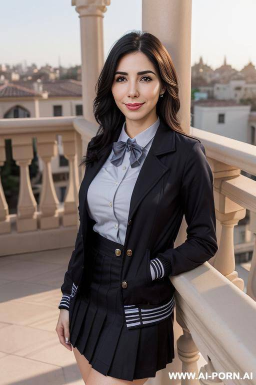 ((iranian)), ((higareda)), (pretty face), (detailed face), (soft slutty smile), (perfect), (natural lighting), ((highly detailed photo)), ((busty)), (((fancy mansion balcony ))) - #main
