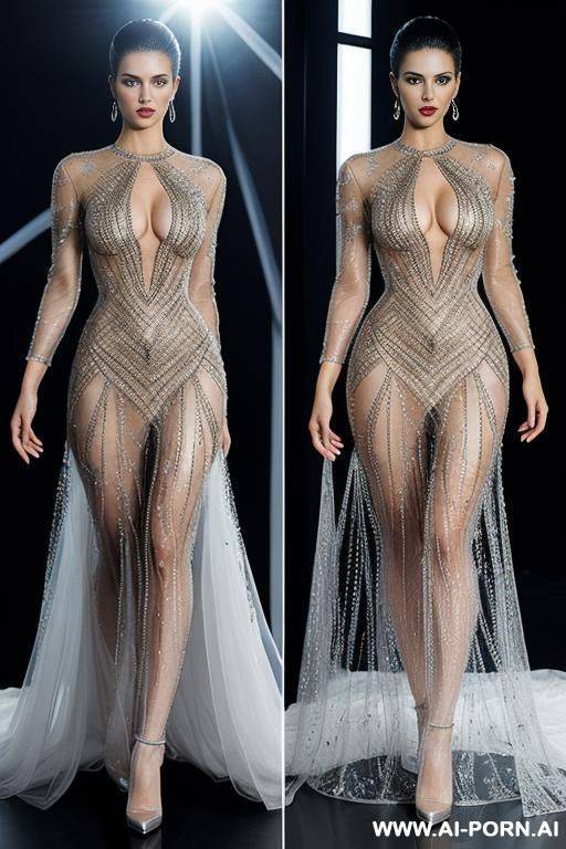 woman wearing expensive transparent design dress, movie ads - #main
