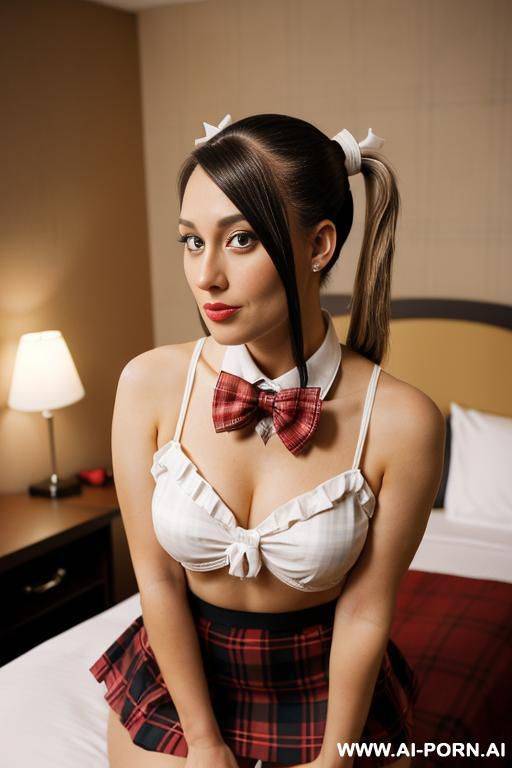 (plaid) (bow tie) (hotel room) - #main