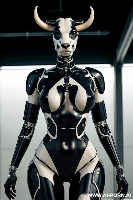 a hybrid creature that is part human, part cow. this creature is a cyborg, meaning it has artificial body parts. most notably, it has udders. - #main