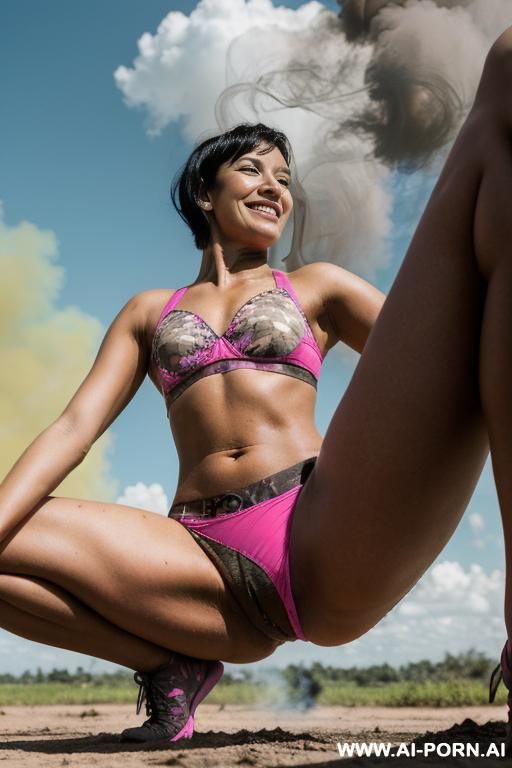 black hair, squatting over viewer - #main