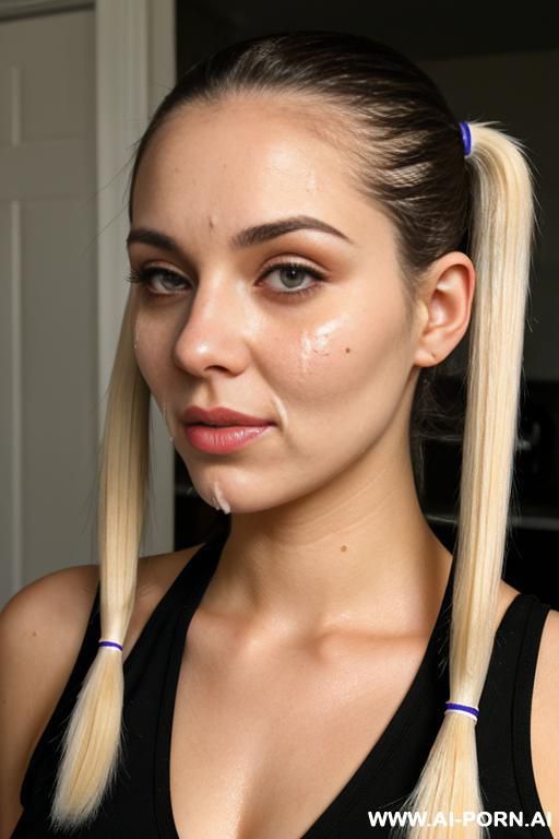 (close up) (sour cream dripping on her face) - #main