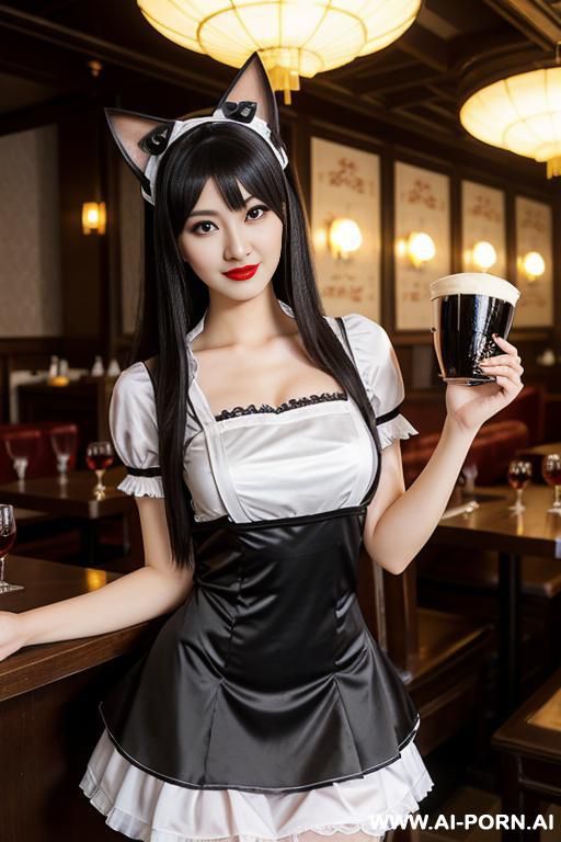 maid uniform, cosplayer, cat ears - #main