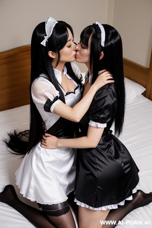 maid uniform, cosplayer, kissing with master - #main