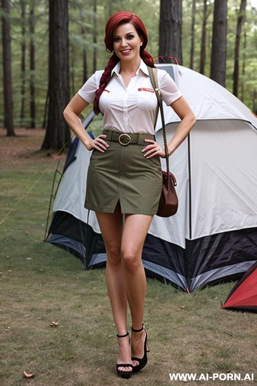 (suburban mom) (camping) (scout costume) - #main