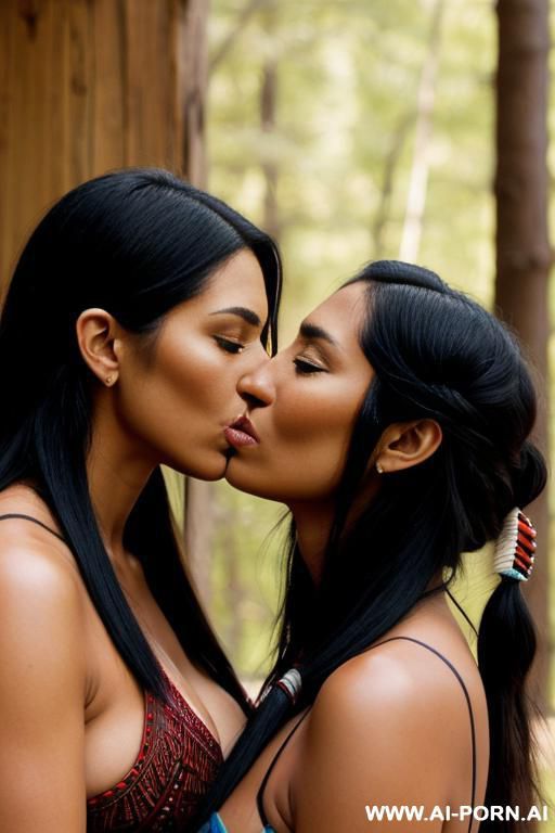 a native american woman kissing another native american woman - #main
