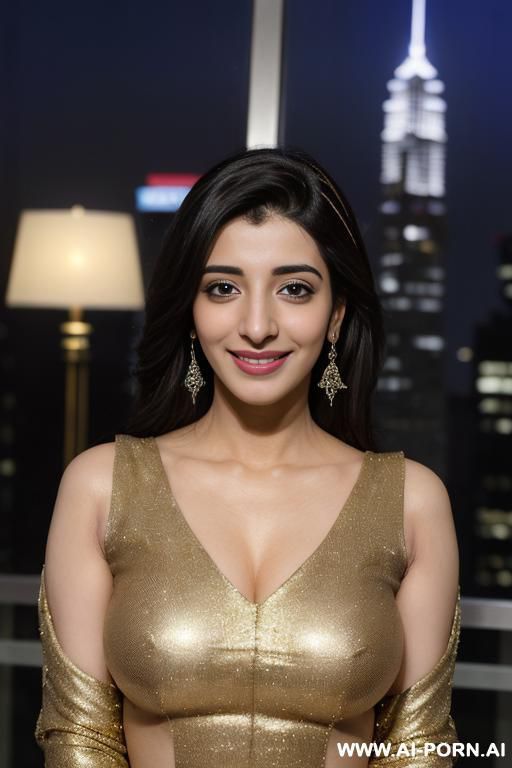 (((urwa hocane)) (christmas), ((smiling at the camera)), photorealistic, punjabi dark complexion, (ultra detailed photo), (hyper realistic photo), standing in a fancy luxurious sky rise penthouse in - #main