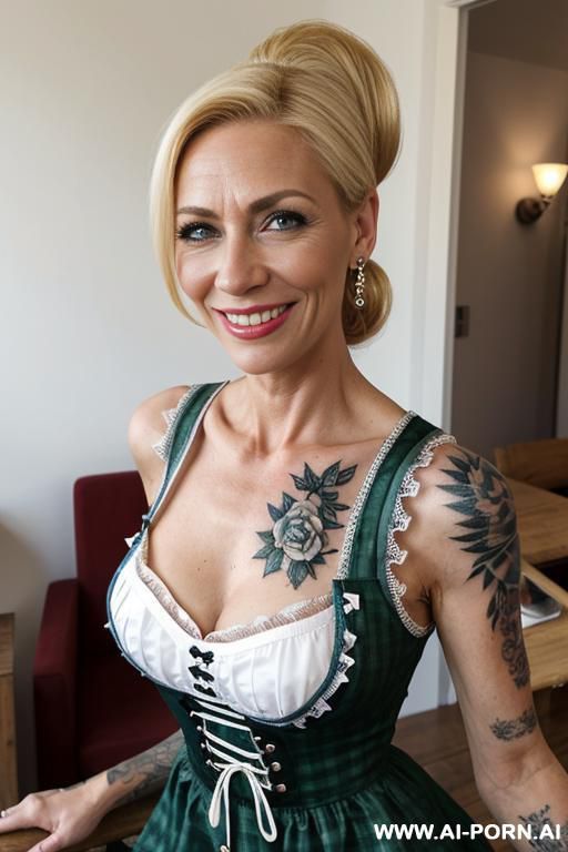many tattooes, dirndl dress - #main