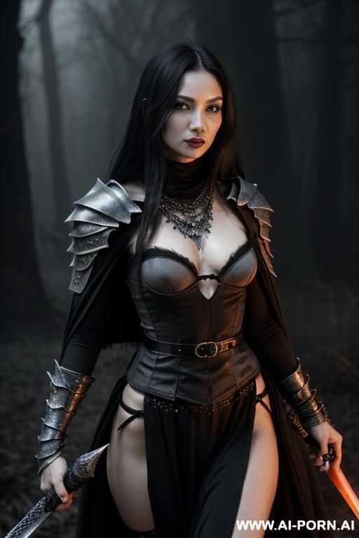 (dark sorceress), looking at viewer, (eye contact), (topless), arrogant posture, detailed face, (cruel looking face), ultra realistic, terrifying eyes, (agressive shaded makeup), highly detailed skin, - #main
