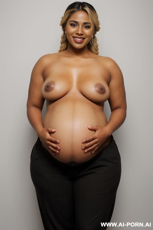 pakistani, naked, nude, bbw, brown skin, dark skin, dark nipples, brown nipples, photo studio, white background, indoors - #main