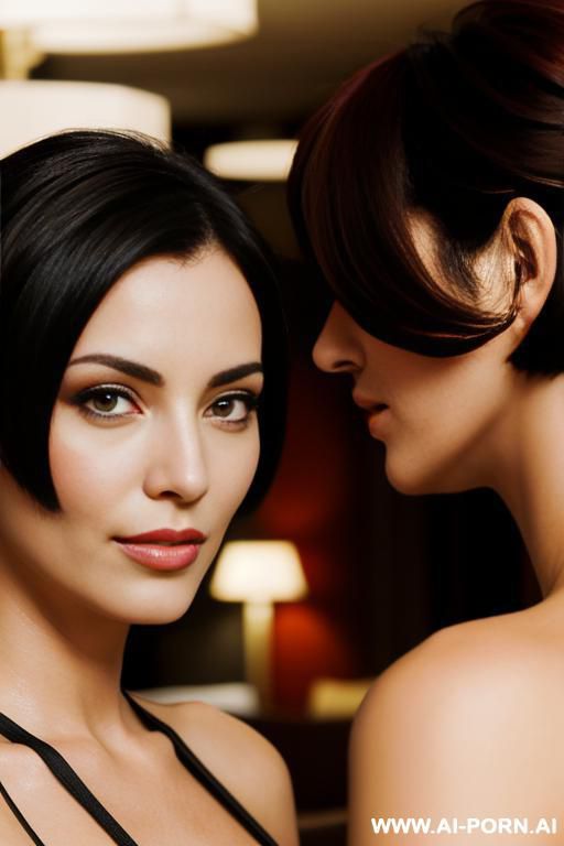 (two women) (close up) (short hair) - #main