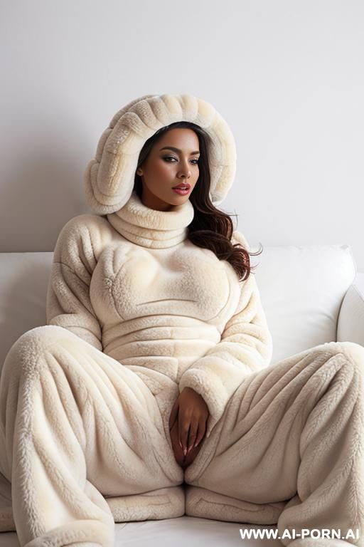 (((hole pussy view))), straight extreme fluffy jumpsuit huge furry sheep fur, massive thick fluffy sheep cozy jumpsuit, huge spreading pussy, big labia lips pussy, public hair pussy, uggs , natural sheep fur turtleneck fluffy cosy jumpsuit, - #main