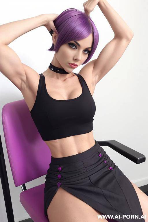 ((vascular arms)), (skirt), (black crop top) - #main