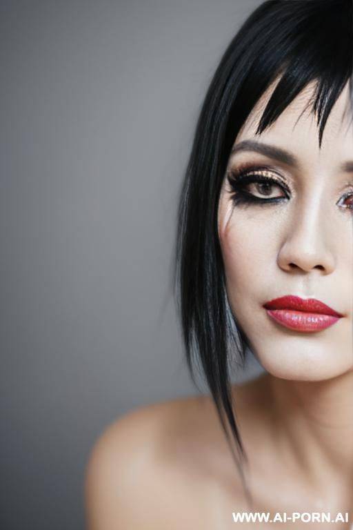 a crying woman with smudged makeup and lines - #main