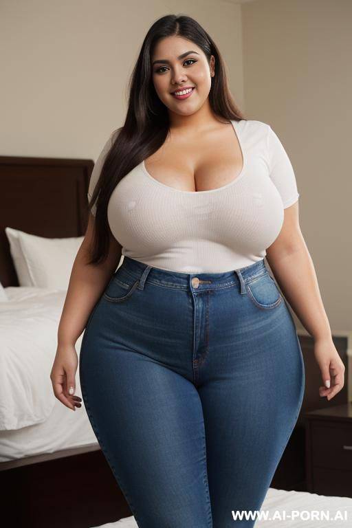 very , mexican, model, very wide hips, hourglass shaped, high rise jeans, extra thic, eye shw, bbw, vacuuming - #main