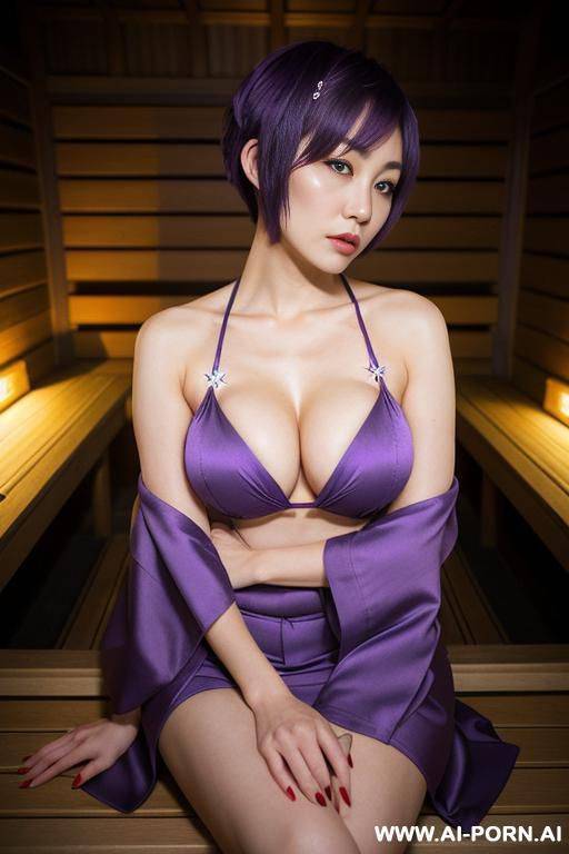 kimono, cleavage, short hair, long nails - #main