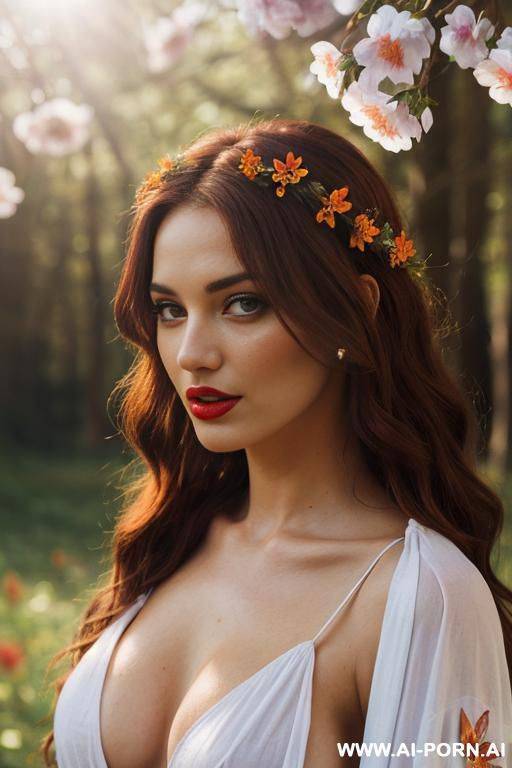 eyes contact, red lipstic, topless, erected nippless - #main