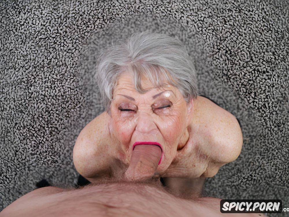facefuck, big eyes, pov from above, balls deep, exhausted, short grey hair - #main