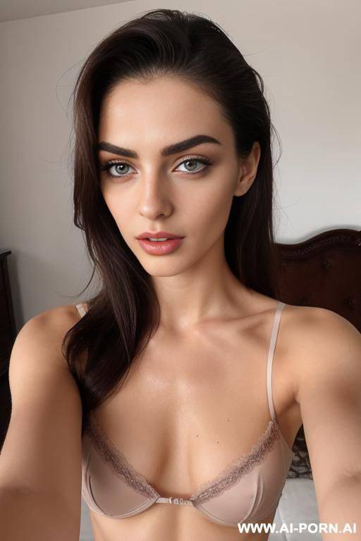 gorgeous, classy, lean, serbian model. lean, sharp features, (sexy selfie). narrow lean fine eyebrows. (nude breasts) - #main