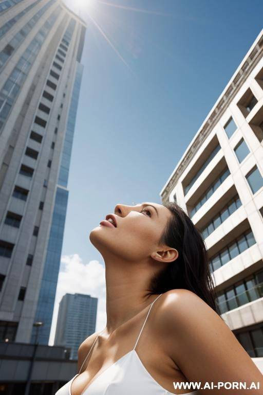 (looking up at a building) - #main