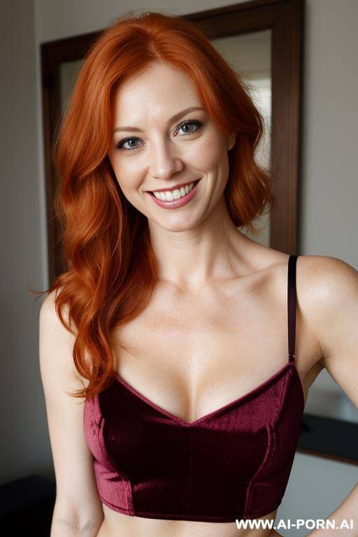 milf in velvet open chest croptop - #main