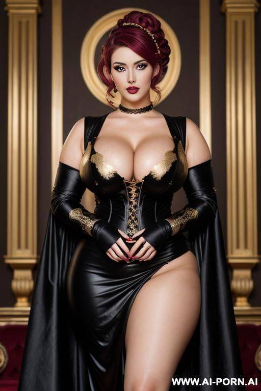 long black and gold medieval dress - #main
