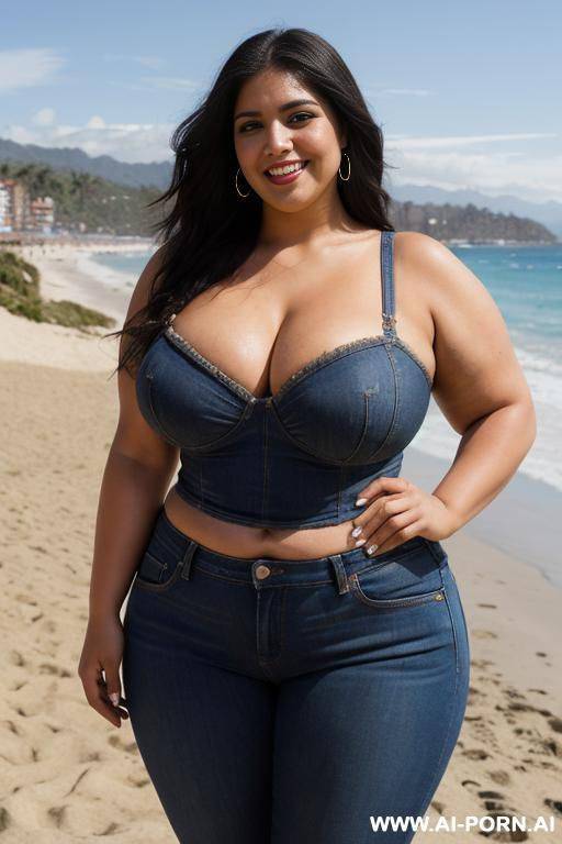 supermodel, very wide , mexican, hourglass figure, tight band tshirt, exceptionally wide hips, pear shaped, punk rocker, rotund, long hair, extra thicc, bbw, short - #main