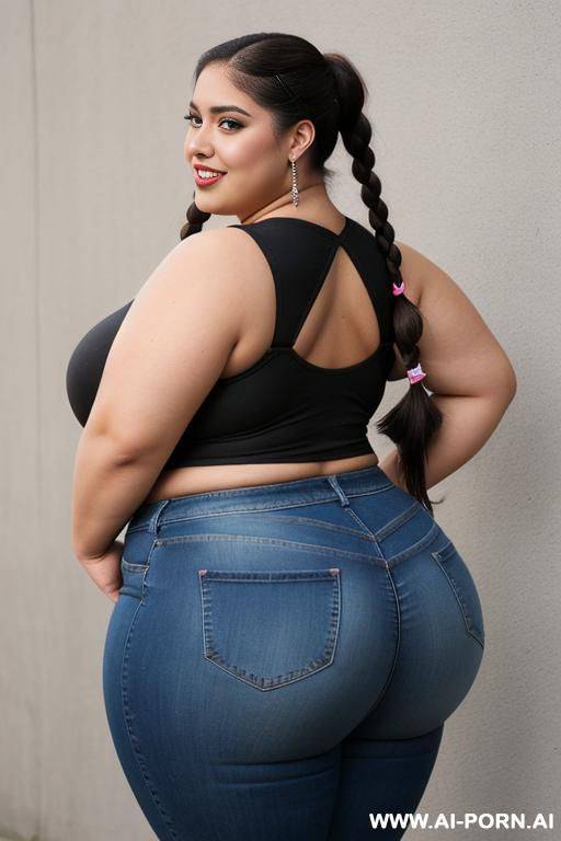 mexican, chola, huge, nerd, hourglass figure, wearing band shirt, very wide hips, extra thicc, very plump pear shaped body, gordita, huge heart shaped ass - #main