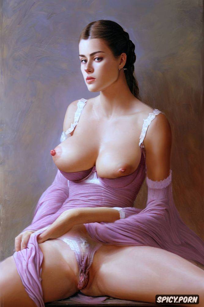 shemale, flat chested, victorian gown, paul peter rubens oil painting - #main