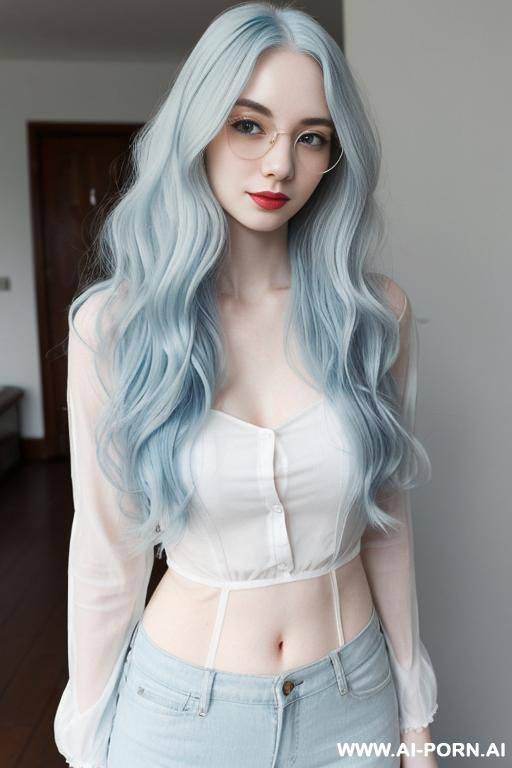 (long light blue hair) (pale skin) - #main