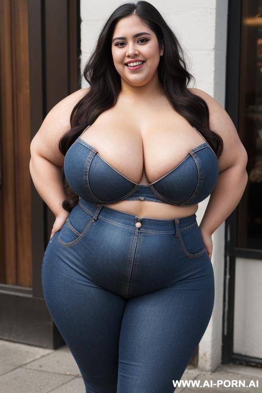 mexican, super , long hair, nerd, pear shaped, extremely thicc, giant meat hips, big thighs, long hair, drinking milkshake - #main
