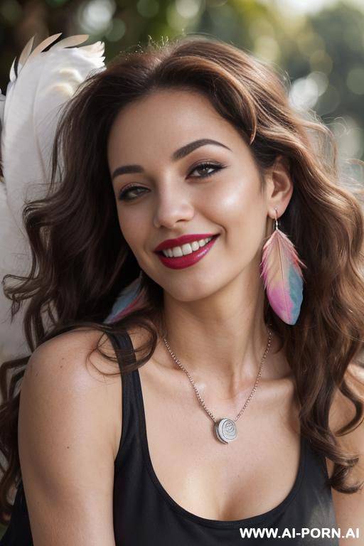 face, sexy, beautiful, ((face painting)), ((body painting)), ((bikini as seashell)), ((roses)), ((eyes shw)), ((angel wings)), ((rainbow hair)), ((glitter)), ((long bu hair)), ((heterochromia eyes)), ((wind)), - #main