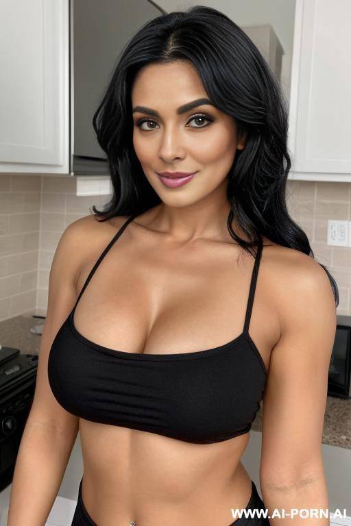 tv actress, big natural breasts, beautiful face, full frontal, black hair, (keep face), (keep body), - #main
