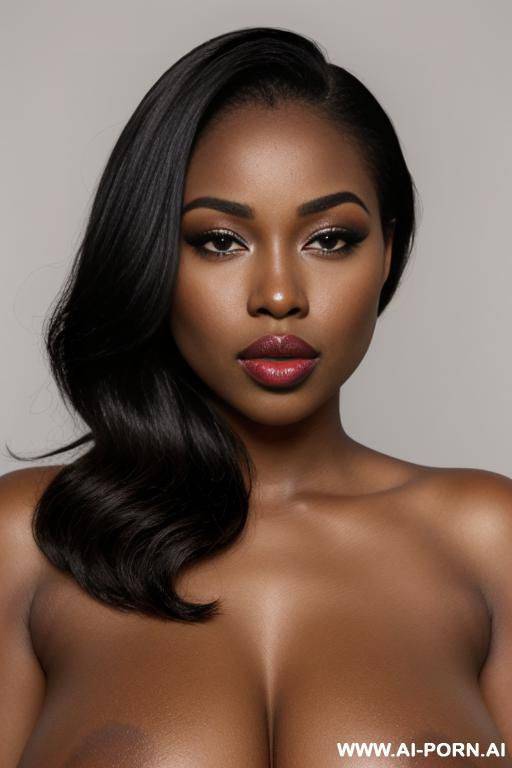 inflated lips, broad lips, puckered lips, gigantic lips, full lips, round upper lip, no cupids bow, african, dark skin, voluptuous, totally nude - #main