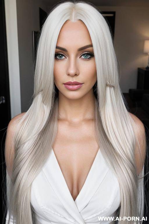 perfect, platinum blonde, long, flowing hair - #main
