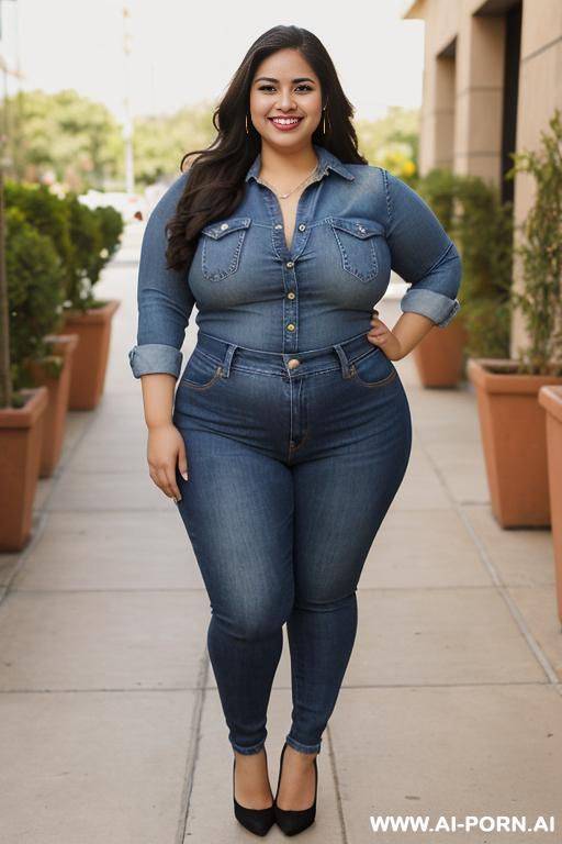supermodel, mexican, nerd, extra plump, pear shaped, holding license in her hand - #main