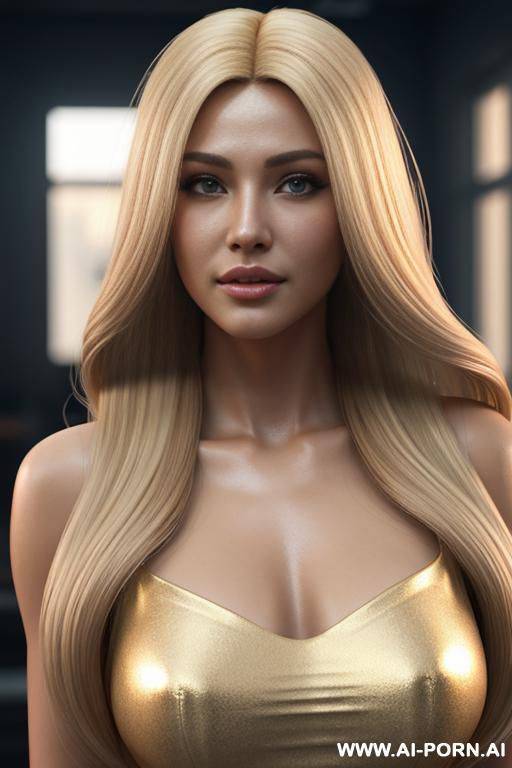 long blonde hair, ray tracing, path traced lighting, healthy hair - #main