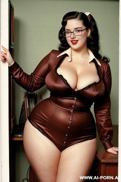 170s nerd 18 years old. vintage, retro. curvy, busty. - #main